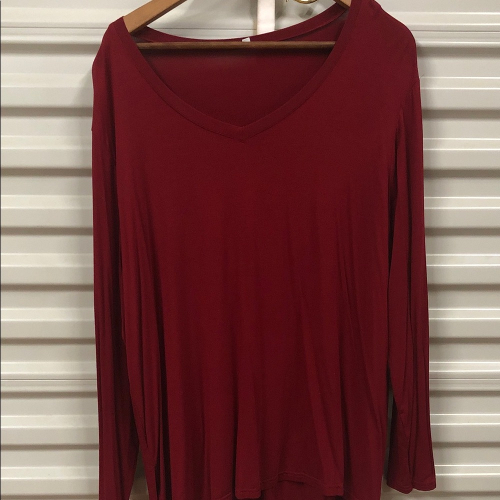 Source Unknown Deep Red Long Sleeve Top